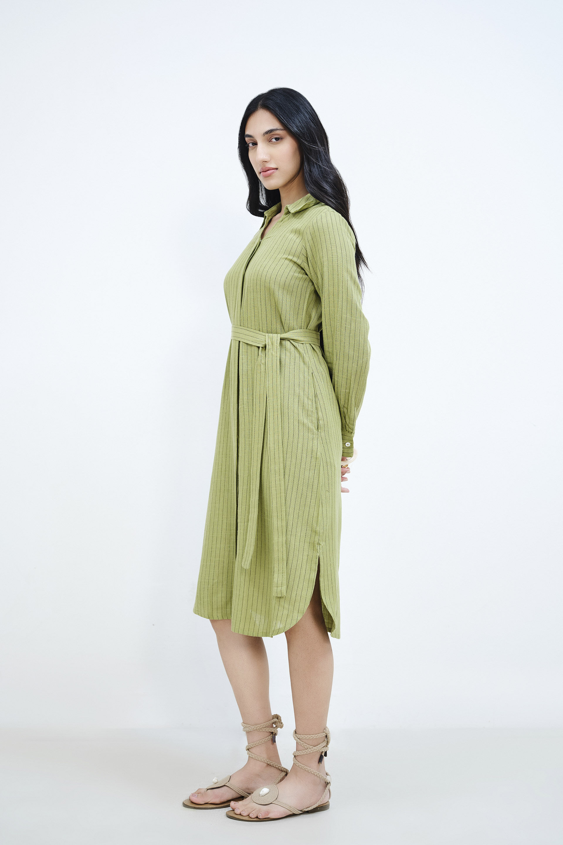 Soft Green Shirt Dress, Mint, image 4